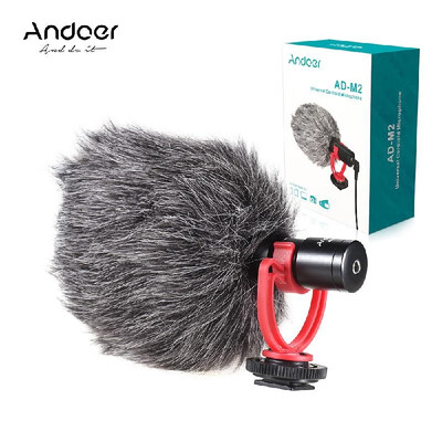 

Andoer AD-M2 Cardioid Directional Condenser Microphone Metal Construction Video Mic 35mm Plug for iPhone 6 6plus for Samsung Hua
