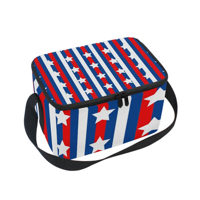 

ALAZA Lunch Box Insulated American Flag Lunch Bag Large Cooler Tote Bag for Men Women