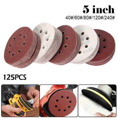 

Willstar 125PCS 125mm - 5" Sanding Discs 40 60 80 120 240 Grit Orbital Sander Pads