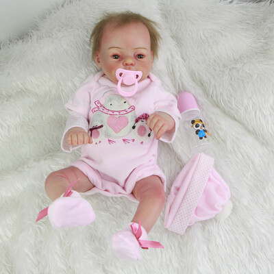 

23 57 cm Lifelike Reborn Doll Full Silicone Body Red Skin New Born Doll Menino Little Bebe Doll Kids Xmas Gift Play Toy