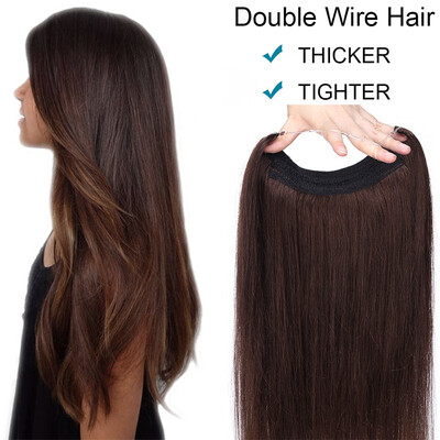 

16182022 Inches Double Wire Hair One Piece Straight Miracle Secret Invisible Double Wire Hair Extensions - No Clip No Glue
