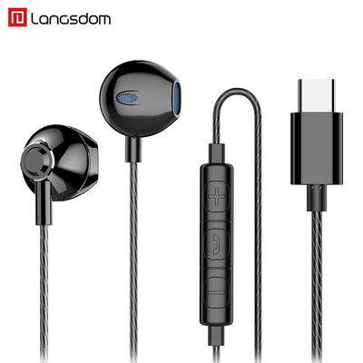 

Lanston M420T type-c earphones in-ear subwoofer tuning with wheat universal millet 8 8se 9 mix2s type c mobile phone karaoke chicken earplugs black