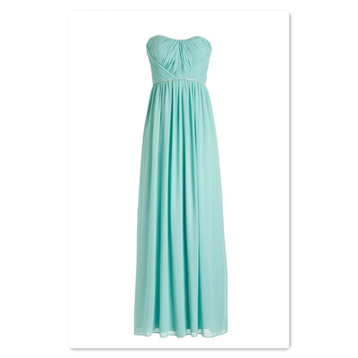 

2018 solid color chiffon pleated side tube top evening dress bridesmaid dress toast clothing bride dress banquet party evening dress
