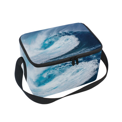 

ALAZA Lunch Box Insulated Sea Coast Lunch Bag Large Cooler Tote Bagfor Men Women