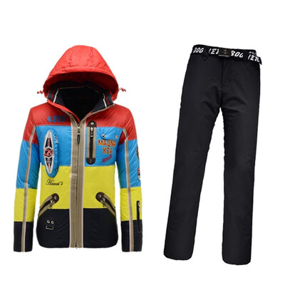 

B0GNER Men Kanoa-D Ski Jacket Black Blue Yellow Red Rik-T Ski Pants Black