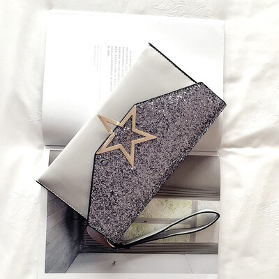 

New pattern Sequins Female style Clutch bag fashion Simplicity Small square bag Single shoulder Oblique span Female Clutch Bags