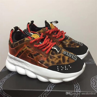 

Chain Reaction Casual Designer Sneakers Sport Fashion Casual Shoes Trainer Lightweight Link-Embossed Sole With Dust Bag