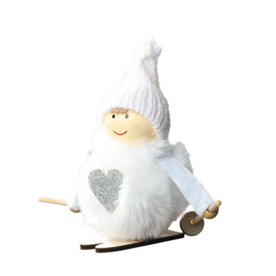 

Non-Woven Hat With Heart Pattern Dwarf Ornaments Christmas Present Handmade Santa Claus Dolls FiguFigurines for Xmas Decoration