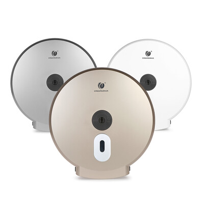 

CHUANGDIAN Wall-mounted Bathroom Tissue Dispenser Round Paper Towel Holder Paper Towel Dispenser Storage Box for Big Paper Towel R