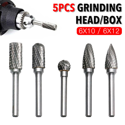 

5Pc 10 mm Tungsten Carbide Point Burr Drill Bits Die Grinder Shank Rotary Set