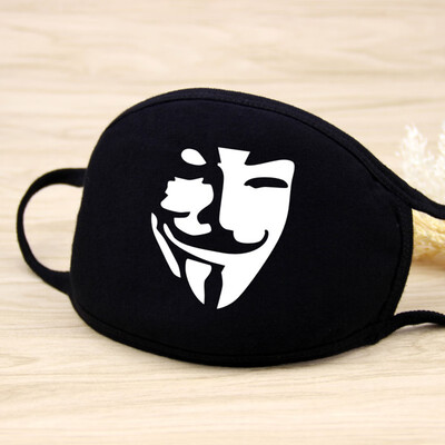 

Fashion Cool Teeth Pattern Cotton Face Masks Anti Dust Mouth Mask Washable Mouth Cover Black for Man Woman