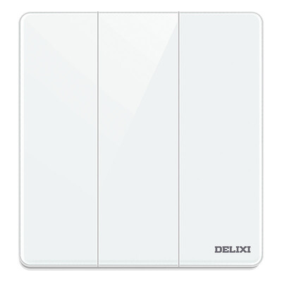 

Delixi DELIXI switch socket panel triple three single control switch porcelain white color glass plate