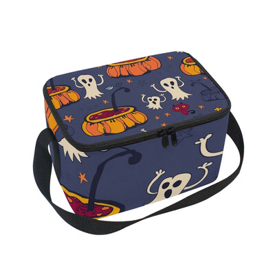 

ALAZA Lunch Box Insulated Lunch Bag Large Cooler Halloween Background Tote Bag