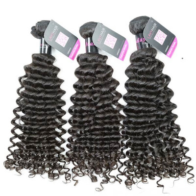 

Superior Grade mix 3 or 4 bundles Malaysian deep curly Virgin Human Hair Extensions
