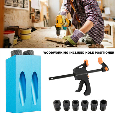 

8X Pocket Hole Screw Jig with Dowel Drill Set Carpenters Wood Joint Tool DIY