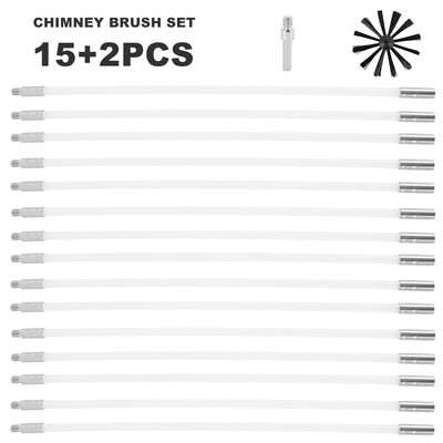 

Willstar 1Set 197 fT Chimney Sweeping Set Kit Sweep Brush Drain Rods Flue Cleaning