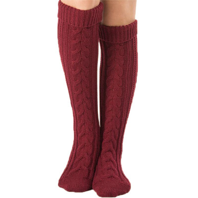 

LifeWheel Womens Cable Knit Long Boot Stocking Casual Thick Socks Knee High Winter Leg Warmers