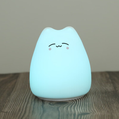 

Willstar LED Night Light Kids Bedside Table Lamp Soft Silicone Cat Lamp Decoration with 7 Lighting Touch Switch