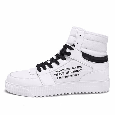 

Mens Casual Shoes Fashion High Cut Shoes Winter Man Shoes Lace up Winter Boots Men Sneakers Red White Black Size 38-44
