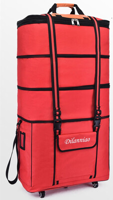 

Portable 36 Inch Spinner waterproof portable travel Suitcase Nylon cloth fabrics air carrier bag folding bags 5 wheel handbag