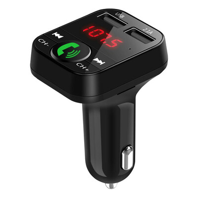 

Wireless Bluetooth Hands-Free Car Kit Fm Transmitter Mp3 Player-Dual Usb Charger