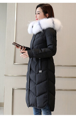 

Mid-length cotton coat slim hooded jacket 90254