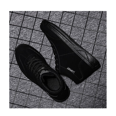 

Mens shoes high shoes shoes leather Korean version of the trend of young students high shoes casual tide mens short boots