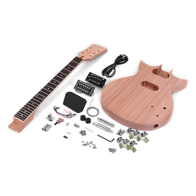 

Muslady Unfinished DIY Electric Guitar Kit Mahogany Body & Guitar Neck Rosewood Fingerboard