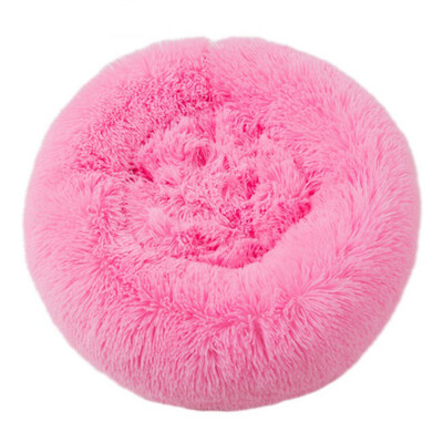

Round Plush Cat Bed Pet House Soft Fluffy Long Plush Cat Mat Round Dog Bed For Small Dogs Cats Nest Winter Warm Sleeping Bed Mat