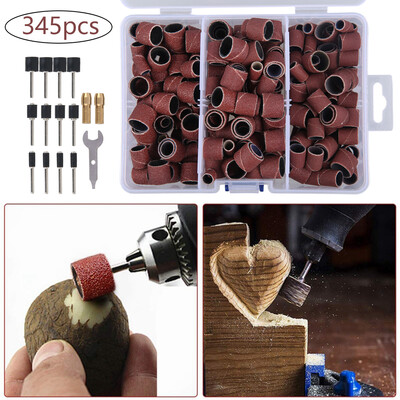 

Willstar 345Pcs Sanding Bands Drum Dremel Sleeve Grit Mandrel Rotary Accessories Tool Kit
