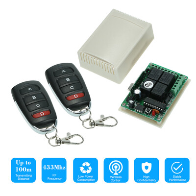 

433Mhz DC 12V 4CH Universal 10A Relay Wireless Remote Control Switch Receiver Module&5PCS 4 Key RF 433 Mhz Transmitter Remote