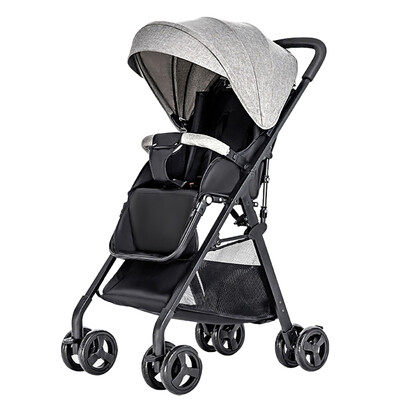 

Baby Stroller High View Pram One Step Fold Lightweight Convertible Baby Carriage with Multi-Positon Reclining Seat Extended Canopy