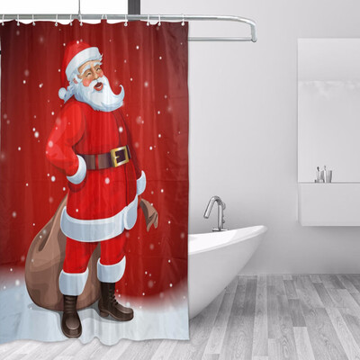 

Willstar Christmas Waterproof Polyester Fabric Shower Curtain with 12 Hooks Bathroom Xmas