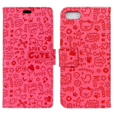 

MOONCASE Wiko Sunny3 Little Witch Leather Case - Rose Red