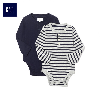 

GAP flagship store childrens clothing male baby comfort Henry collar pockets one-piece suit two-piece 374394 navy blue 80cm 12-18 months