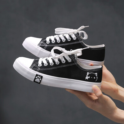 

Rolccgio Hellow Kitty Women Canvas Shoes Cute Single Shoe white Shoe