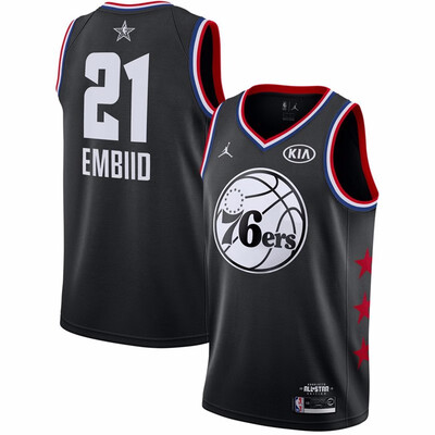 

2019 All-Star Philadelphia 76ers 21 Joel Embiid Basketball Jersey