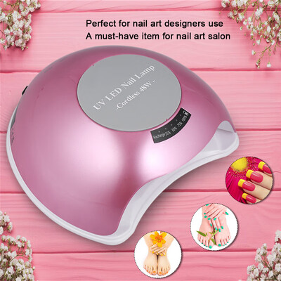 

48W Cordless UV LED Nail Lamp Rechargeable Nail Gel Dryer Fingernail & Toenail Gel Curing Machine Nail Art Painting Nail Tool Opti