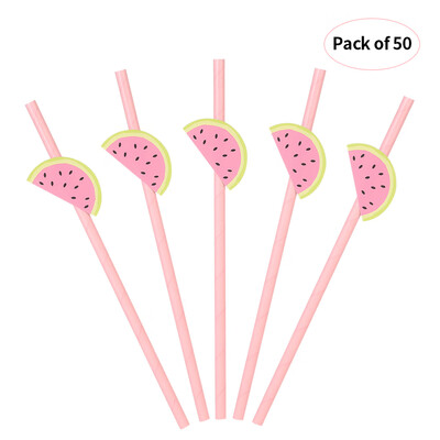 

50pcsset Color Cartoon Disposable Paper Drinking Straws for Birthday Wedding Swimming Pool Party Decorations Supplies--Flamingo
