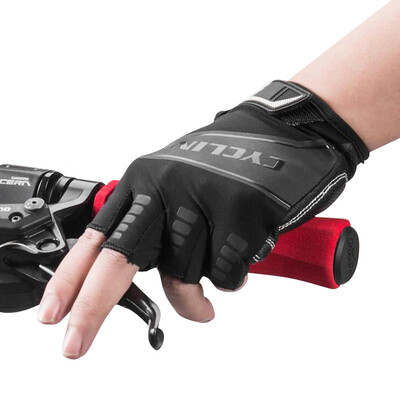 

Locke brothers riding gloves thick silicone shock absorber spring&summer sports fitness bicycle gloves half finger male