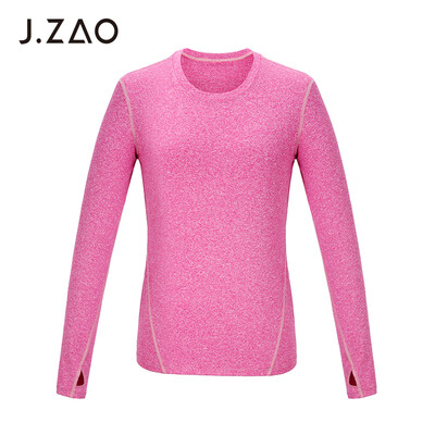 

Beijing Tokyo made JZAO ladies sports long-sleeved T-shirt vitality dynamic color sports T-shirt pink