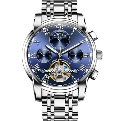 

Angela Bos 9022G Watch Men Automatic Mechanical Movement Wrist Watch Waterproof Calendar Luminous Watch for Men