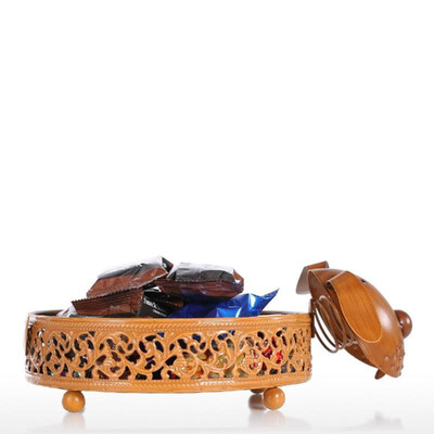 

Puppy Storage Plate Iron Sculpture Animal Figurine Creative Storage Box Practical Ornament Craft Gift