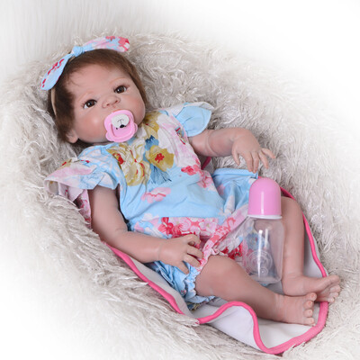 

23 57 cm Boneca Reborn Baby Dolls Full Vinyl Lifelike Finished Doll Toys With Synthetic Hair Toddler Playmate Xmas Gift