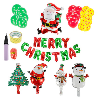 

Willstar Christmas Balloon Kit Christmas Decoration Merry Christmas Santa Sequin Latex Balloon Set