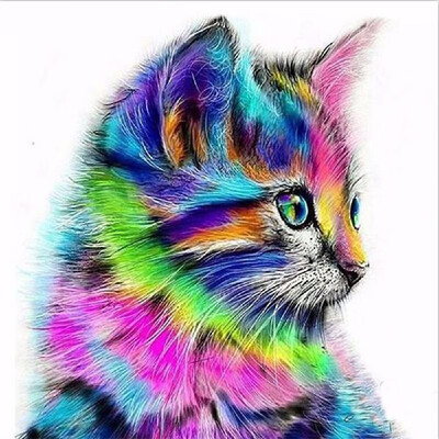 

Diamond Painting Embroidery Cross Stitch Full Mosaic DIY Kit Cat Cartoon Animal Rhinestone Home Decor