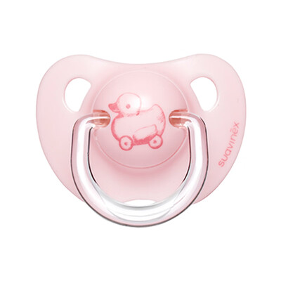 

Suviani suavinex pacifier newborn comfort pacifier imported baby appease artifact 0-6 months silicone material thumb type British pink duckling