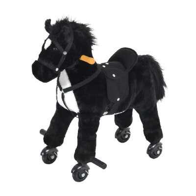 

Plush Interactive Battery Operated Walking Horse Toy with Wheels&Sound - Black