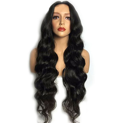 

Loose Wave Wigs for Black Women Human Hair Lace Front Wig Pre Plucket with Baby Hair 1B Off Black Brazilian Lace Wig Middle Part