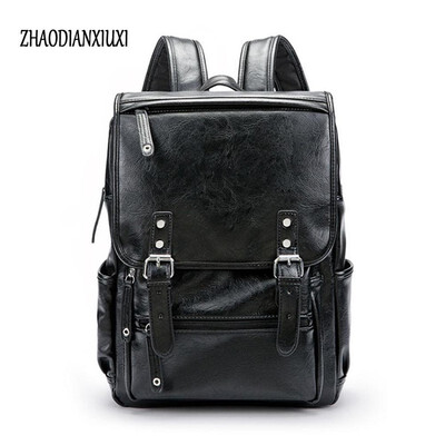 

PHJANE Mens Vintage PU Leather Laptop Backpack School Backpacks Casual Travel Backpack